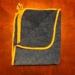 Norwex EUC kids plush towel blue orange trim